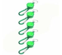 Lot de 5 porte-badges rétractables robustes avec clip de ceinture, porte-badge extensible pour infirmières, personnel, étudiants - Vert