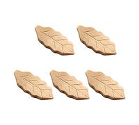 Lot de 5 porte-baguettes en bois en forme de feuille - Repose-baguettes, cuillères, fourchettes, ustensiles de cuisine (5 pièces, kaki)