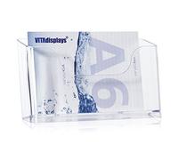 Lot de 5 porte-brochures de table DIN A6 en format paysage - Porte-brochures transparent et stable - Pour cartes postales et cartes postales