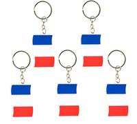 Lot de 5 porte-clés avec drapeau national en PVC pour célébrations nationales et souvenirs, Porte-clés France, taille unique