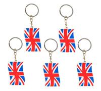 Lot de 5 porte-clés avec drapeau national en PVC pour célébrations nationales et souvenirs, Porte-clés Royaume-Uni, taille unique