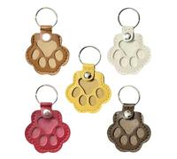 Lot de 5 porte-clés de rangement en fourrure de chien, joli porte-clés souvenir en cuir pour poils d'animaux de compagnie, cadeau commémoratif pour sac, sac à main, breloque patte de chien