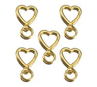 Lot de 5 porte-clés en alliage Design étoile Porter sac résistant à pendentif porte-clés Magie pour un pouvoir de fixation sûr des clés Accessoires pratiques en alliage léger, or, Star