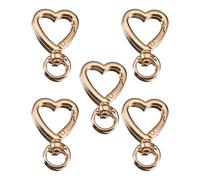 Lot de 5 porte-clés en alliage Design étoile Porter sac résistant à pendentif porte-clés Magie pour un pouvoir de fixation sûr des clés Accessoires pratiques en alliage léger, Doré clair, Love