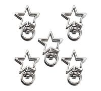 Lot de 5 porte-clés en alliage Design étoile Porter sac résistant à pendentif porte-clés Magie pour un pouvoir de fixation sûr des clés Accessoires pratiques en alliage léger, Couleur acier, Love