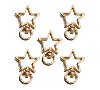 Lot de 5 porte-clés en alliage Design étoile Porter sac résistant à pendentif porte-clés Magie pour un pouvoir de fixation sûr des clés Accessoires pratiques en alliage léger, c, Star