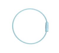 Lot de 5 porte-clés en fil métallique, en acier, avec boucle, for bagages, verrou à vis(Light Blue)