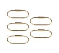 Lot de 5 porte-clés en laiton avec verrou en spirale sécurisé et clip anti-perte pour clés de voiture, clés, sac à dos, ceinture - Jaune - 62 x 34,5 mm - Design léger pour une utilisation en extérieur