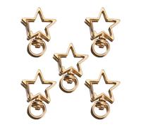 Lot de 5 porte-clés en métal avec verrou sécurisé pour sac à breloques de téléphone, Kc Gold, Star, Bohème