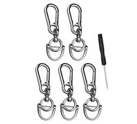 Lot de 5 porte-clés en zinc avec boucle en fer à cheval pour l'organisation des engrenages d'extérieur pour homme et femme