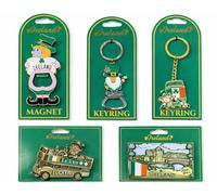 Lot de 5 porte-clés et aimants de réfrigérateur avec motifs de leprechaun et décapsuleur sur le thème irlandais (2)