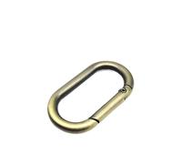 Lot de 5 porte-clés ovales à ressort en O - En cuir - Boucle de connexion - Porte-clés - Clip de fermeture (bronze, largeur intérieure 40 mm)