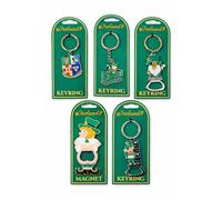 Lot de 5 porte-clés souvenir d'Irlande et aimant de réfrigérateur en métal Motif leprechaun avec décapsuleur Porte-clés souvenir de voyage irlandais (Deal 5)