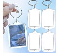 Lot de 5 porte-clés vierges en acrylique transparent avec cadre photo