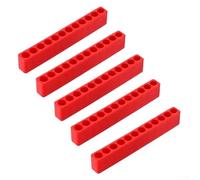 Lot de 5 porte-embouts à 12 trous pour tournevis à tige hexagonale de 10,2 cm - Organiseur de rangement de tournevis en plastique, rouge