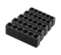 Lot de 5 porte-embouts de tournevis à tige hexagonale de 10,2 cm avec organisateur de rangement en plastique à 6 trous pour outils à main - Compact et encombré - Accessoire d'atelier