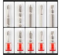 Lot de 5 porte-embouts de tournevis magnétiques avec fonction magnétiseur et démagnétiseur pour outils de style anneau, boîtier en plastique + noyau en alliage d'acier, 18