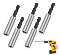 Lot de 5 porte-embouts magnétiques - 60 mm - Changement rapide - Pour perceuses, tournevis, visseuses sans fil, perceuses