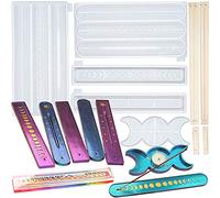 Lot de 5 Porte-encens en résine époxy avec boîte de Rangement, Plateau à Bougie Triple déesse, récupérateur de Cendres, béton, Ciment et Argile polymère, 25,4 cm de Long