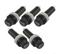Lot de 5 porte-fusibles pour montage sur panneau avec capuchon de fusible à dégagement de doigt pour 6 x 30 mm, 6 x 30 fusibles en verre évalués 10 A 250 V