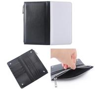 Lot de 5 porte-monnaie vierges à sublimation pour femme - Grande capacité - Fermeture éclair - En cuir synthétique - Porte-cartes de crédit - Sac de voyage pour loisirs créatifs - Impression par