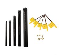 Lot de 5 porte-outils de tour SCLCR avec 5 inserts CCMT pour une utilisation dans la finition et la finition des métaux