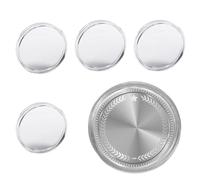 Lot de 5 porte-pièces de monnaie transparents de 4,9 cm pour adultes, femmes, hommes, voyages, affaires, bijoux, bureau et badge