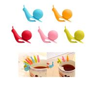 Lot de 5 porte-sachets de thé en silicone en forme d'escargot/écureuil, support pour sachet de thé et support de corde, support de sachet de thé pour accrocher une tasse, des tasses, des couleurs