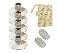 Lot de 5 Porte Savon Aimanté | Couleur Gris | avec Drapeau France | à Ventouse | sans Perçage | en Acier Inoxydable | se Fixent sur Toutes Les Surfaces | Idéal pour Salle de Bain, Cuisine