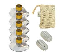 Lot de 5 Porte Savon Aimanté | Couleur Or | à Ventouse | sans Perçage | en Acier Inoxydable | se Fixent sur Toutes Les Surfaces | Idéal pour Salle de Bain, Cuisine