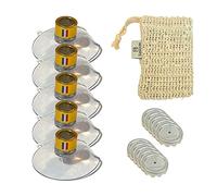 Lot de 5 Porte Savon Aimanté | Couleur Or | avec Drapeau France | à Ventouse | sans Perçage | en Acier Inoxydable | se Fixent sur Toutes Les Surfaces | Idéal pour Salle de Bain, Cuisine