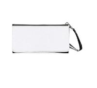 Lot de 5 portefeuilles longs vierges en cuir synthétique pour femme avec transfert de chaleur et boucle sécurisée - Cadeau idéal pour femme et fille, noir, Sublimation vierge
