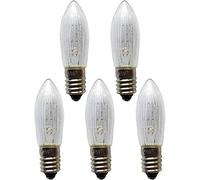 Lot de 5 pot Bougie pointu Tige Bougie Riffel Bougie 55 V 3 W pour guirlande lumineuse Chandelier Noël Intérieur