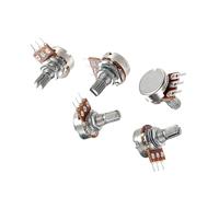 Lot de 5 potentiomètres à arbre fendu 220 K Ohms avec borne à 3 broches pour un câblage facile dans les circuits d'amplificateur de guitare, amplificateurs de guitare, pièces de circuit