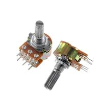 Lot de 5 potentiomètres stéréo doubles WH148 B1K B2K B5K B10K B20K B50K B100K B500K, 6 broches, 20 mm, 1K, 2K, 5K, 10K, 50K, 100K, 500K(50K 5PCS)