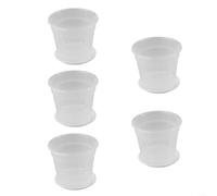 Lot de 5 pots de fleurs avec soucoupes assorties, matériau ABS transparent pour un suivi facile de la croissance des plantes, pour orchidées et petites plantes d'intérieur