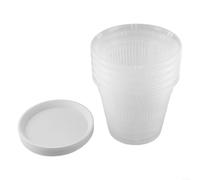 Lot de 5 pots de rempotage pour orchidées avec design transparent et trous de drainage inférieurs, comprend des soucoupes pour attraper l'excès d'eau et assurer la stabilité du pot (19 cm)