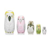 Lot de 5 pots en bois empilables pour poupée, artisanat artisanal populaire Zakka pour crayons creux pour enfants et adultes, accessoires pour pinces à linge peintes