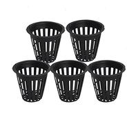 Lot de 5 Pots Hydroponiques en Plastique avec Inserts en Mousse, Réutilisables et Adaptés Aux Systèmes de Culture Aéroponiques, Noir