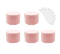 Lot de 5 pots vides en plastique de 100 g pour cosmétiques, crème, lotion, maquillage, sous-embouteillage avec mini spatules (rose)