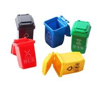 Lot de 5 poubelles réalistes à l'échelle 1/12 pour maisons de poupées avec couvercle ouvrable pour scènes de jeu de simulation, poubelle miniature avec couvercle