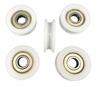 Lot de 5 poulies rondes en nylon à rainure ronde de 17 mm pour corde de 3 mm avec roulement 695ZZ