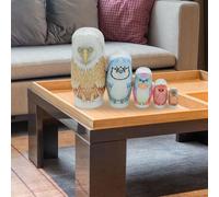Lot De 5 Poupées Russes En Bois, Hibou De Dessin Animé, Décoration De La Maison