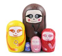 Lot de 5 poupées Russes gigognes Multicolores en Bois pour Enfants, adorables poupées Russes en Forme de Paresseux, à empiler, idéales pour Noël, Un Anniversaire, Une décoration d'intérieur