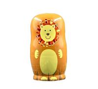 Lot de 5 poupées russes - Poupées à nidifier - En bois - Motif animal mignon - Lion, tigre, cochon - Singe - Birdie Matriochka - Jouet pour enfants