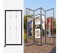 Lot de 5 présentoirs artistiques autoportants en métal pour usage intérieur/extérieur (120 x 250 cm) pour affiches et vitrines d'œuvres d'art