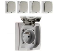 Lot de 5 prises 16A 2P+T encastrables pour extérieur - Zenitech