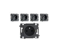 Zenitech - Lot de 5 Prises 16A 2P+T Noir Clarys