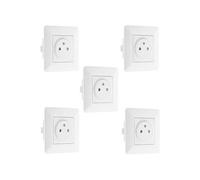 Zenitech - Lot de 5 prises affleurantes 2P+T 16A simple - Artezo Blanc G