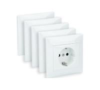 Lot de 5 prises encastrées Schuko - Blanc - Zyna - Zenitech